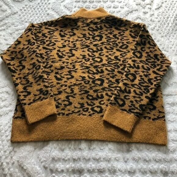 Leopard Print Sweater Mock Turtle Neck Lg Workshop Republic Clothing - Picture 6 of 6